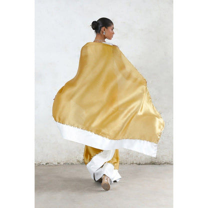 Saksham & Neharicka Brown Indrani Saree with Unstitched Blouse