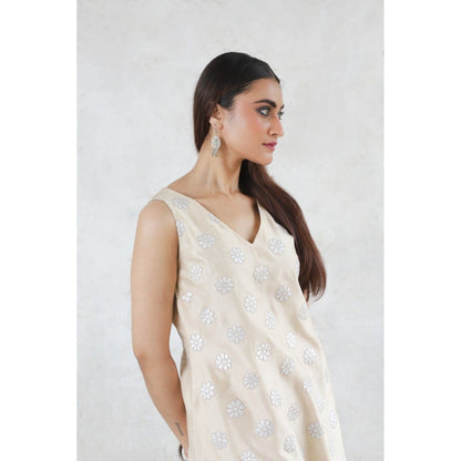 Saksham & Neharicka Beige Rupa Top