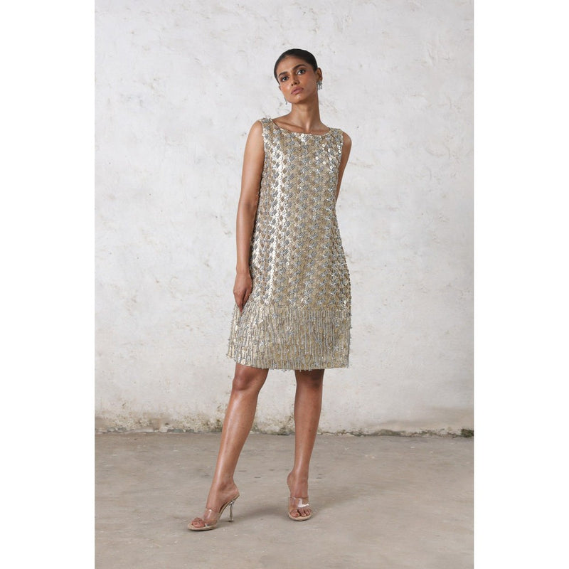 Saksham & Neharicka Silver Mandarmani Mini Dress