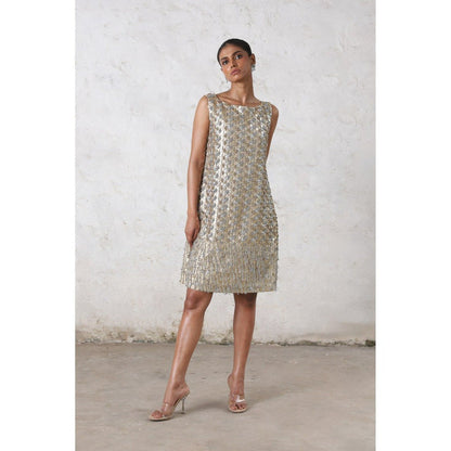 Saksham & Neharicka Silver Mandarmani Mini Dress