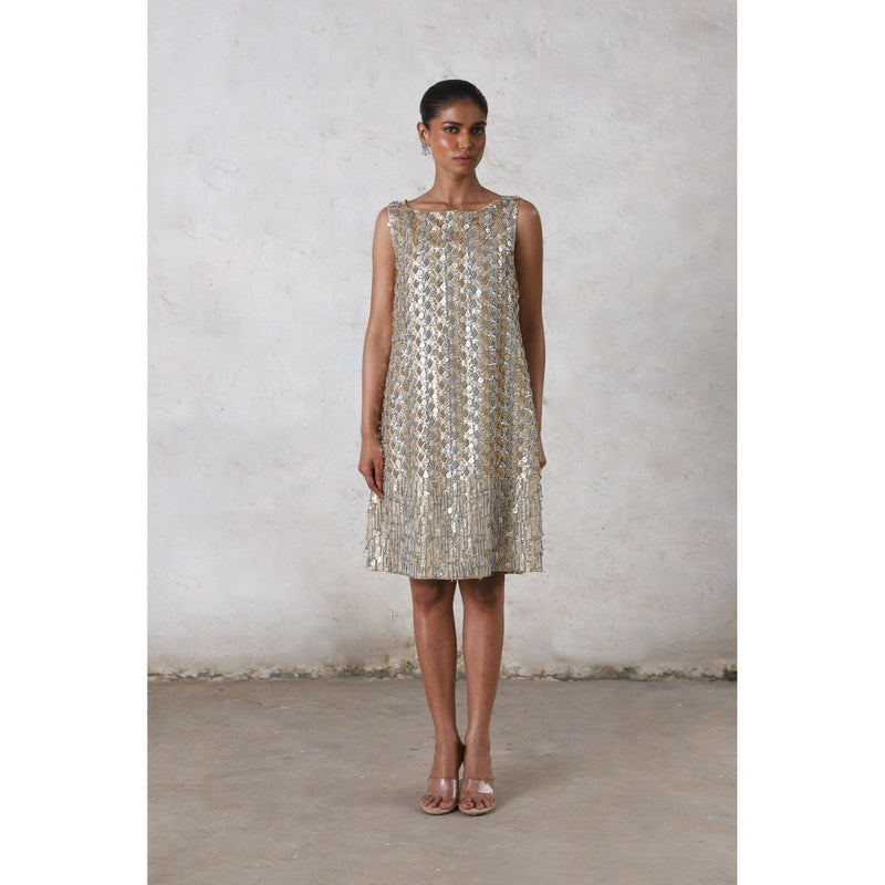 Saksham & Neharicka Silver Mandarmani Mini Dress