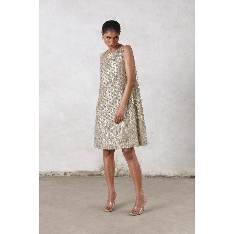Saksham & Neharicka Silver Mandarmani Mini Dress