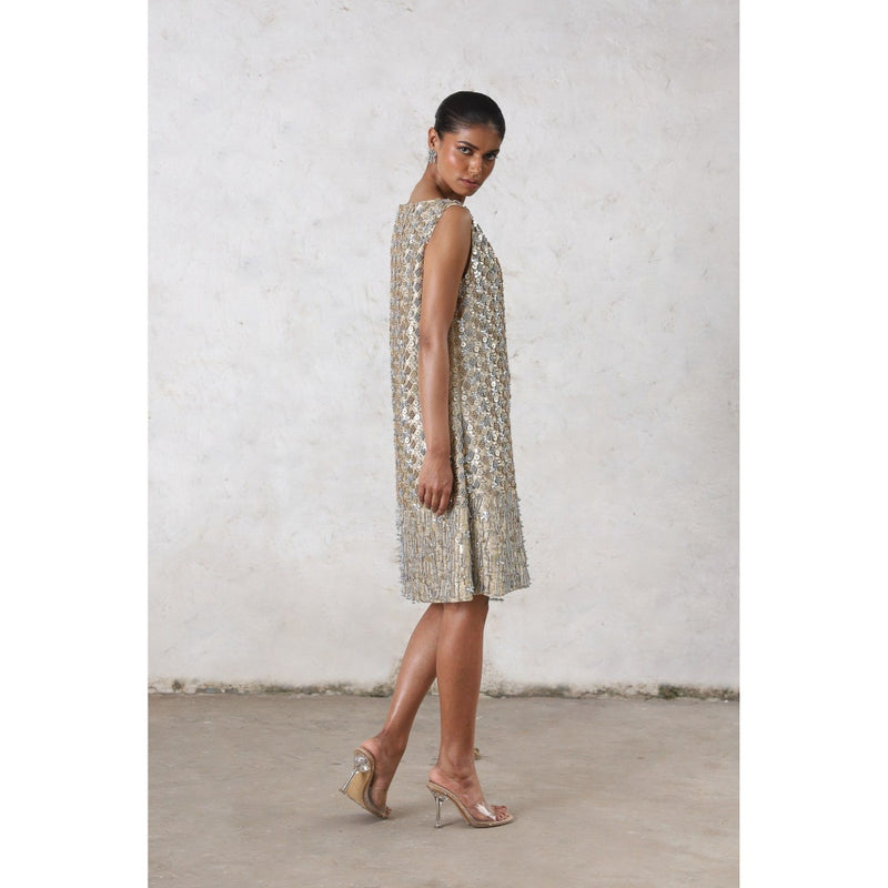 Saksham & Neharicka Silver Mandarmani Mini Dress