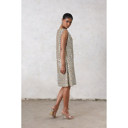 Saksham & Neharicka Silver Mandarmani Mini Dress