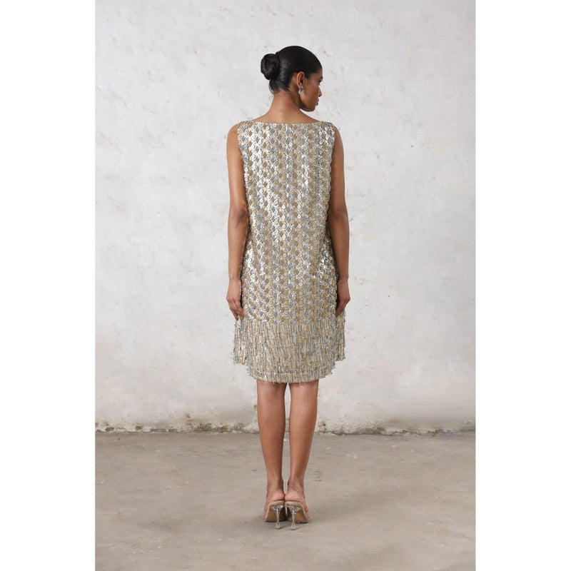 Saksham & Neharicka Silver Mandarmani Mini Dress