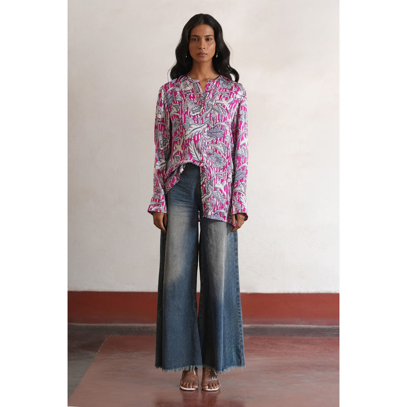 Saksham & Neharicka Pink Zinat Shirt