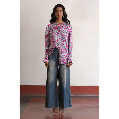 Saksham & Neharicka Pink Zinat Shirt