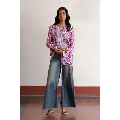 Saksham & Neharicka Pink Zinat Shirt