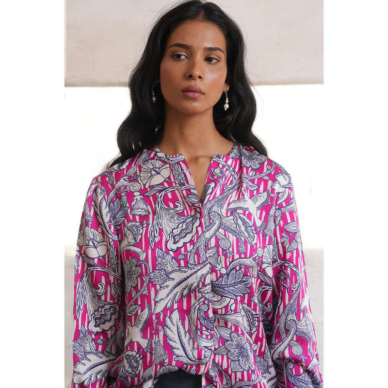 Saksham & Neharicka Pink Zinat Shirt