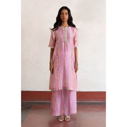 Saksham & Neharicka Pink Shyamoli Kurta with Pant (Set of 2)