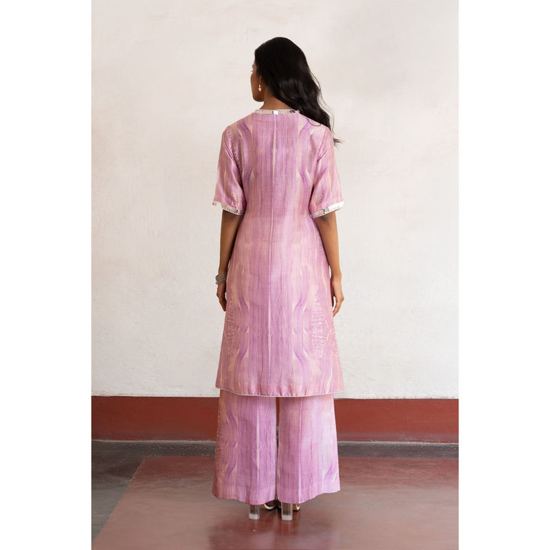 Saksham & Neharicka Pink Shyamoli Kurta with Pant (Set of 2)