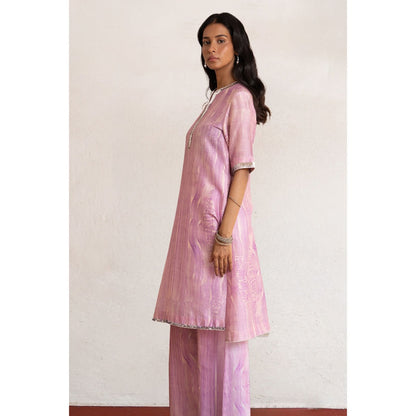 Saksham & Neharicka Pink Shyamoli Kurta with Pant (Set of 2)