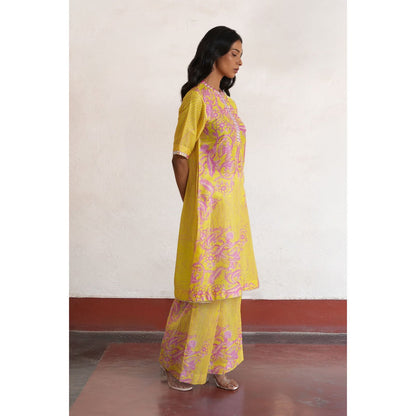 Saksham & Neharicka Yellow Shrija Kurta with Pant (Set of 2)