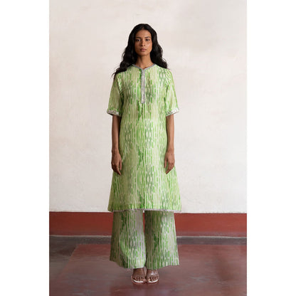 Saksham & Neharicka Green Harika Kurta with Pant (Set of 2)