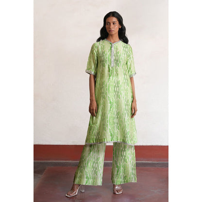 Saksham & Neharicka Green Harika Kurta with Pant (Set of 2)