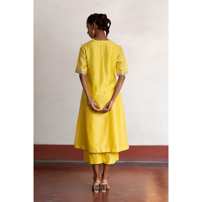 Saksham & Neharicka Yellow Holud Kurta with Pant (Set of 2)