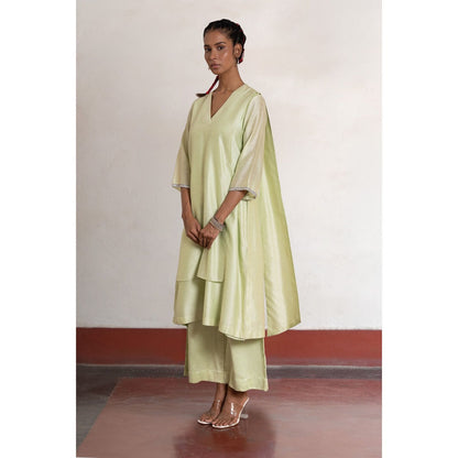 Saksham & Neharicka Green Jyoti Kurta with Pant (Set of 2)