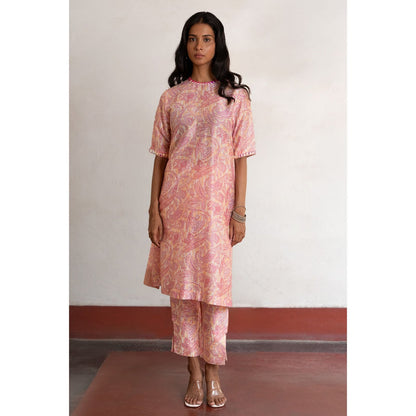 Saksham & Neharicka Pink Naahid Kurta with Pant (Set of 2)