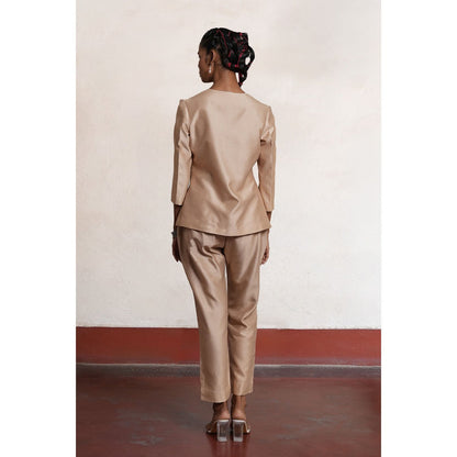 Saksham & Neharicka Brown Sneha Co-Ord (Set of 2)