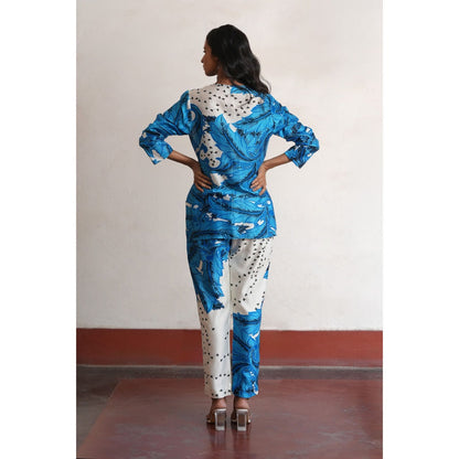 Saksham & Neharicka Blue Jagulia Shirt