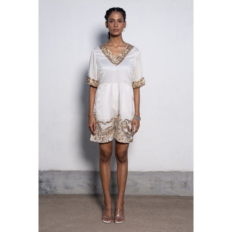 Saksham & Neharicka Ivory Sarita Playsuit