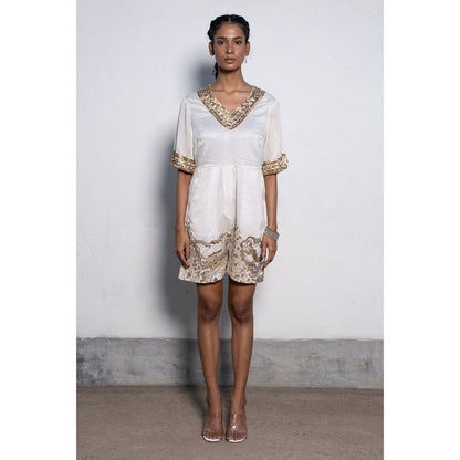 Saksham & Neharicka Ivory Sarita Playsuit