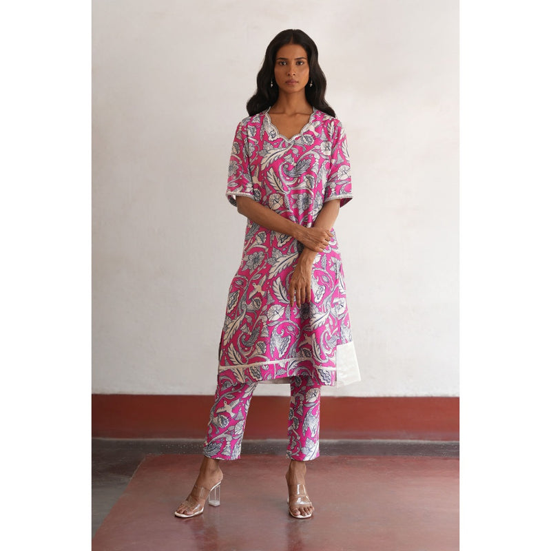 Saksham & Neharicka Pink Zinat Kurta