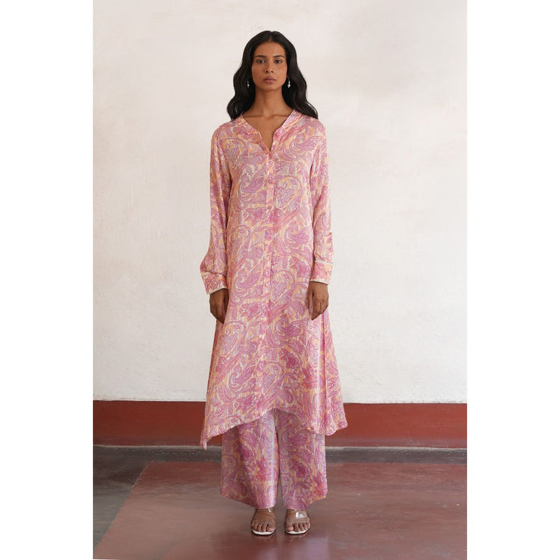 Saksham & Neharicka Pink Sewli Kurta