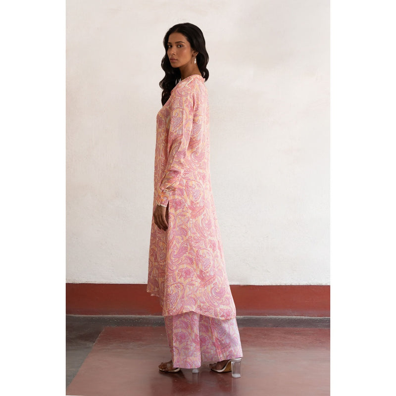 Saksham & Neharicka Pink Sewli Kurta