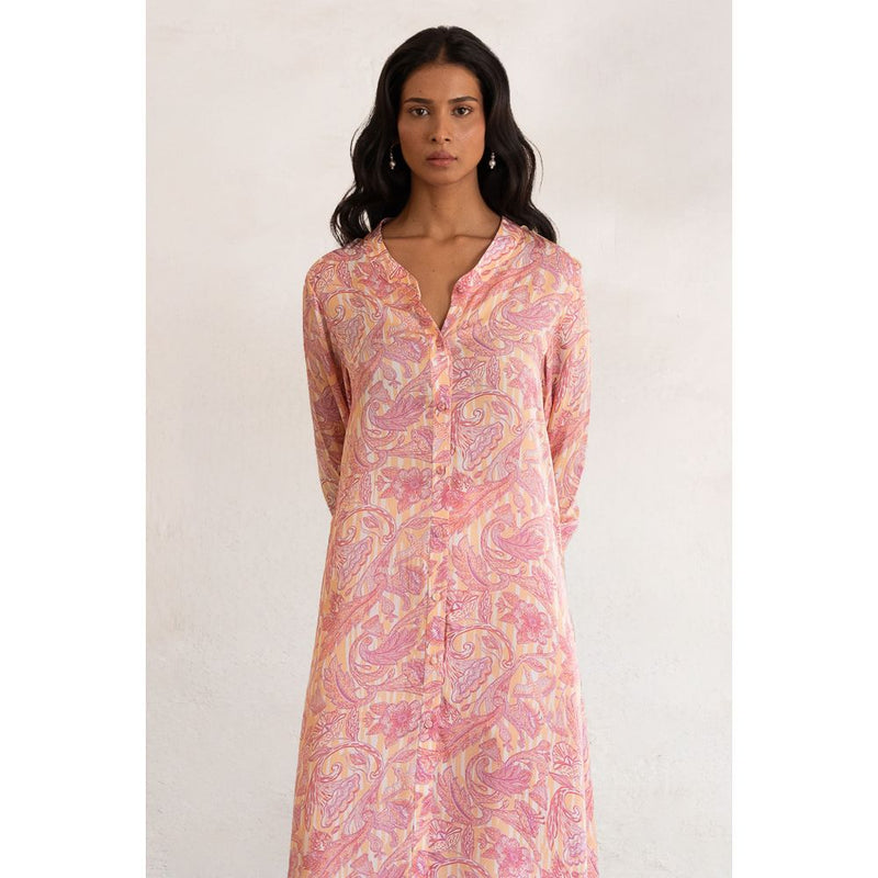 Saksham & Neharicka Pink Sewli Kurta