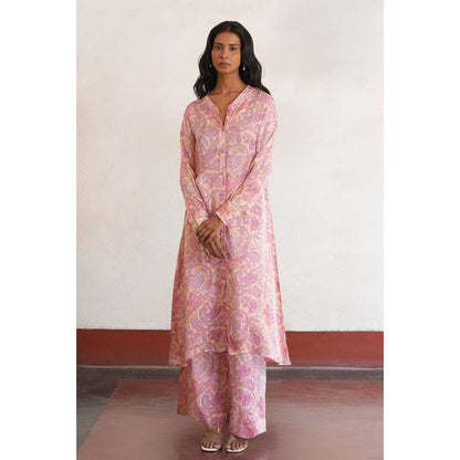 Saksham & Neharicka Pink Sewli Kurta