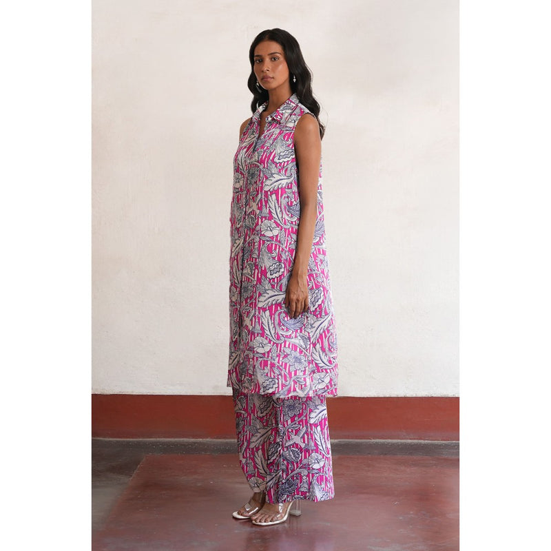 Saksham & Neharicka Pink Vidhi Kurta with Pant (Set of 2)