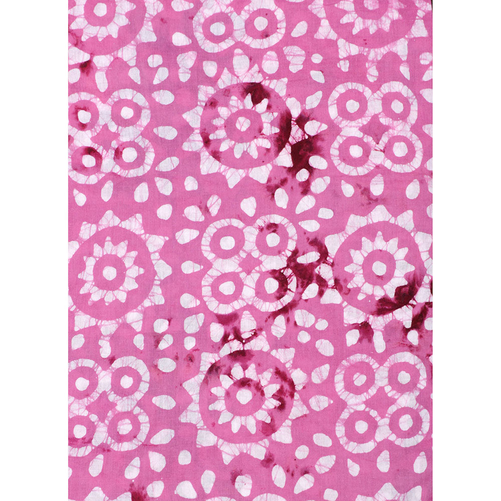 SALWAR STUDIO Pink Cotton Tie & Dye Printed Unstitched Dress Material (Set of 3)