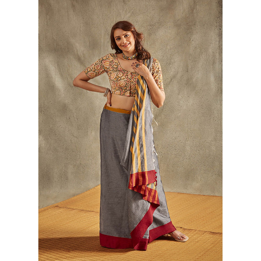 SALWAR STUDIO Olive Kalamkari Stitched Blouse