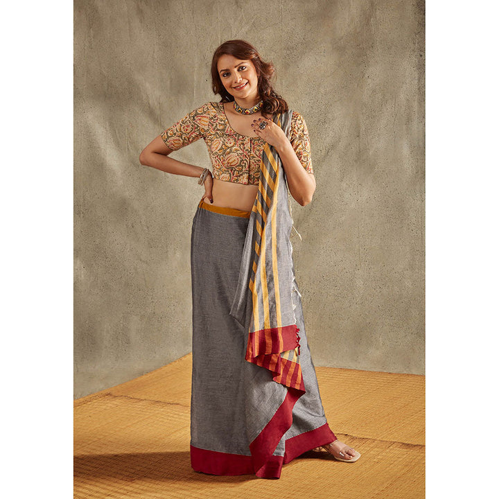 SALWAR STUDIO Olive Kalamkari Stitched Blouse