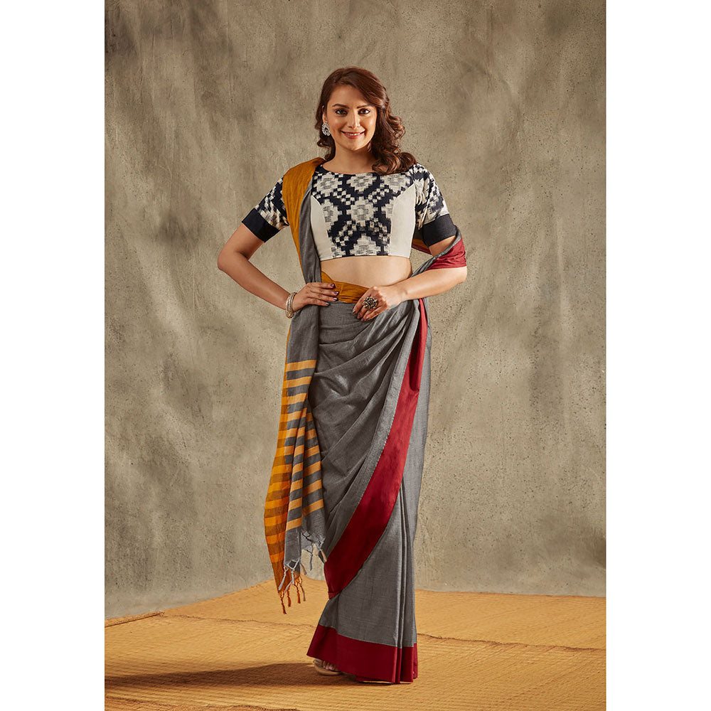 SALWAR STUDIO Black and White Ikat Blouse