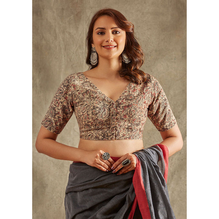 SALWAR STUDIO Beige Kalamkari Blouse