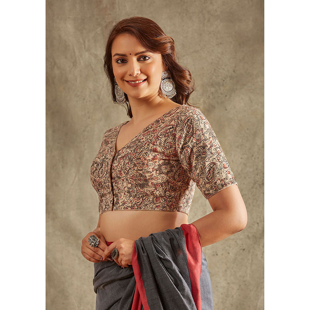 SALWAR STUDIO Beige Kalamkari Blouse