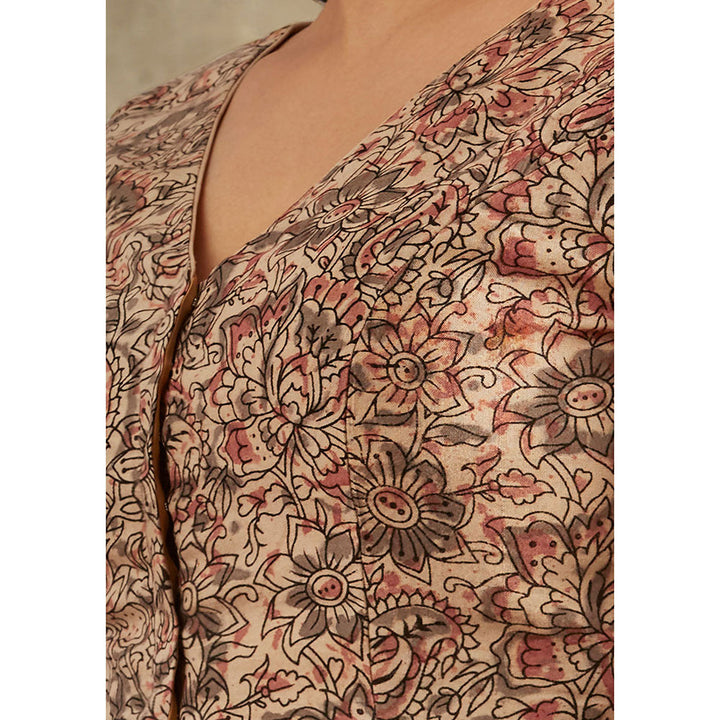 SALWAR STUDIO Beige Kalamkari Blouse