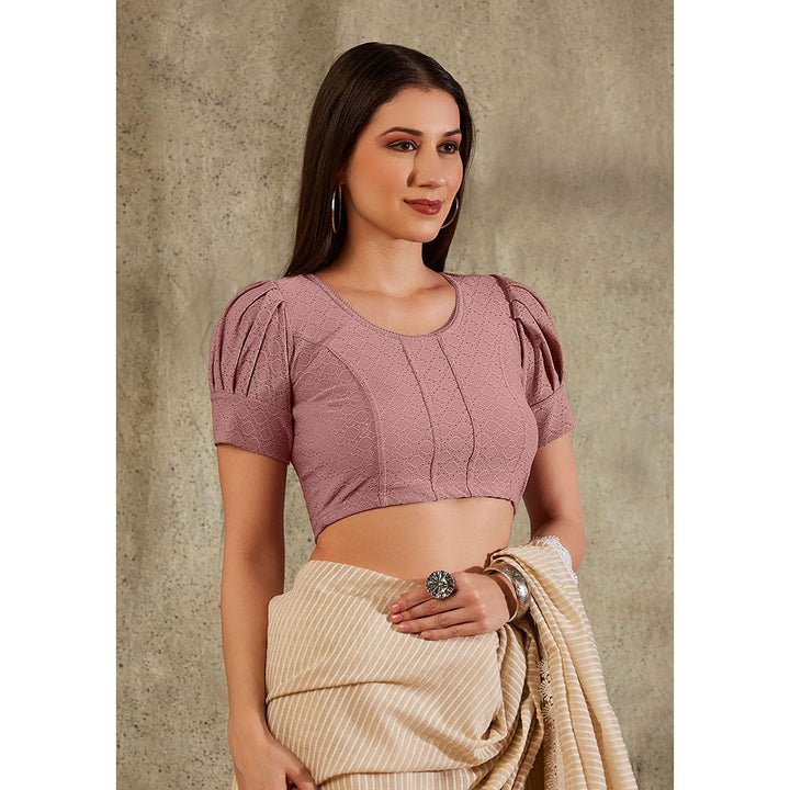 SALWAR STUDIO Mauve Schiffili Stretchable Blouse