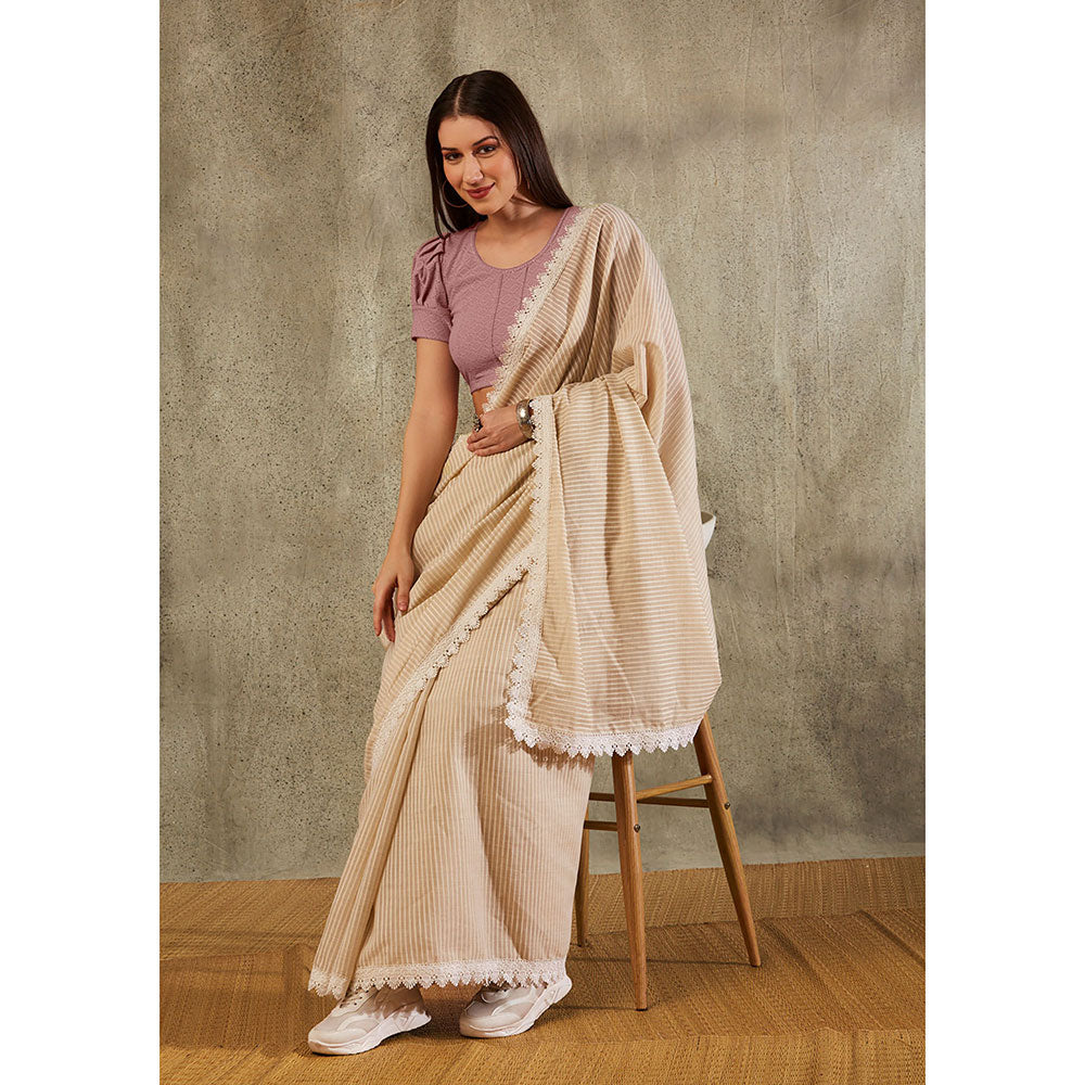 SALWAR STUDIO Mauve Schiffili Stretchable Blouse