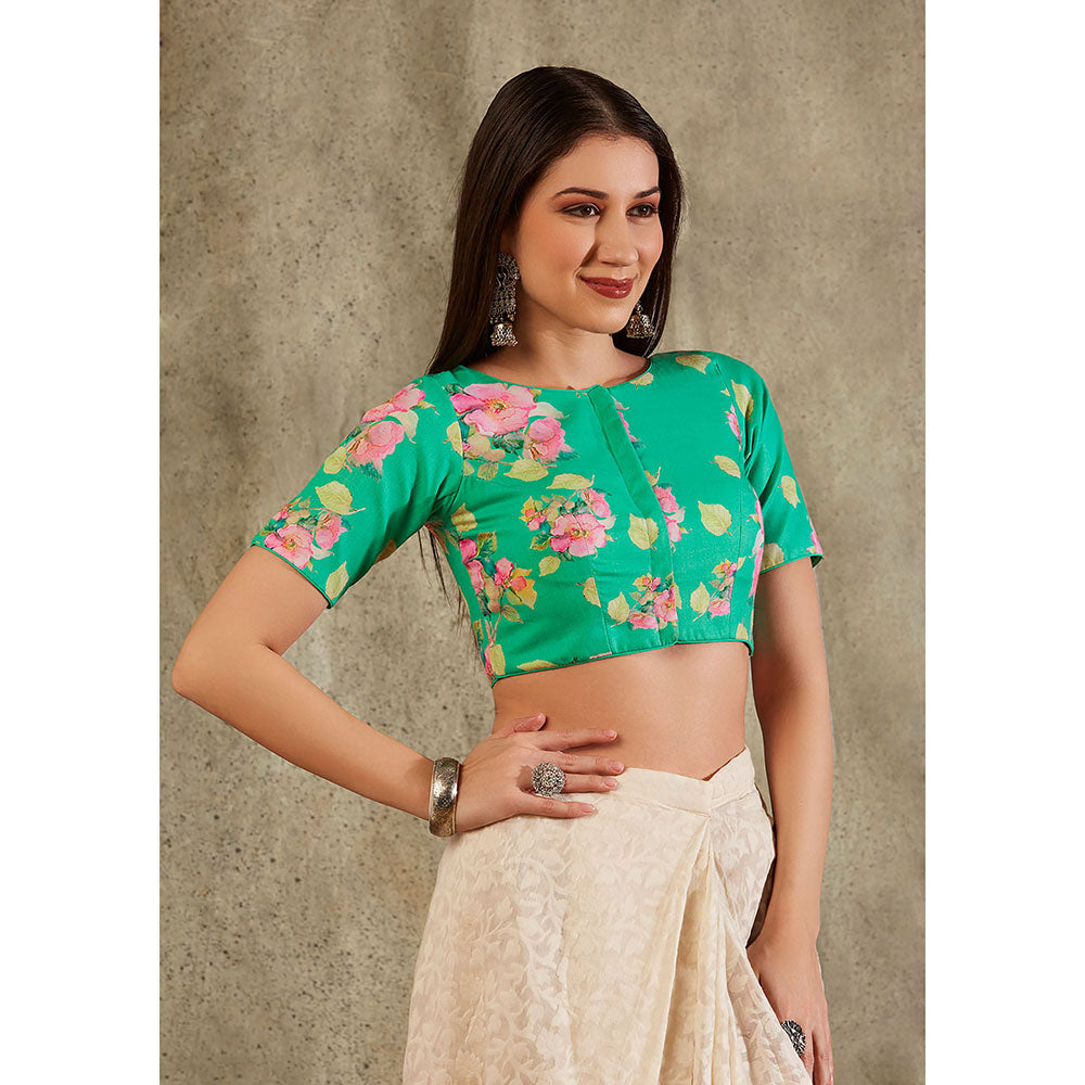 SALWAR STUDIO Green Floral Design Blouse