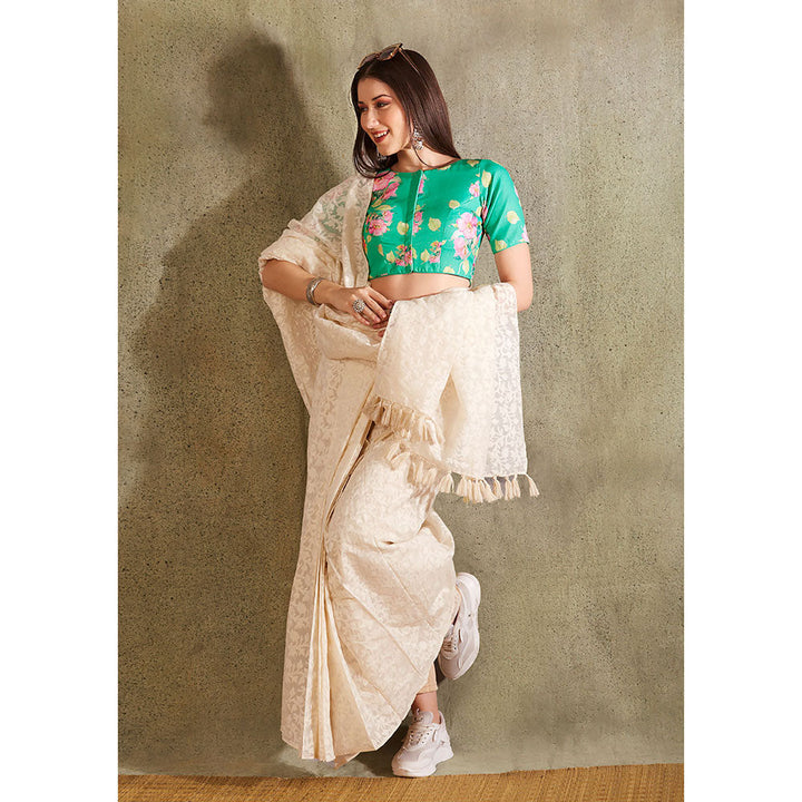 SALWAR STUDIO Green Floral Design Blouse