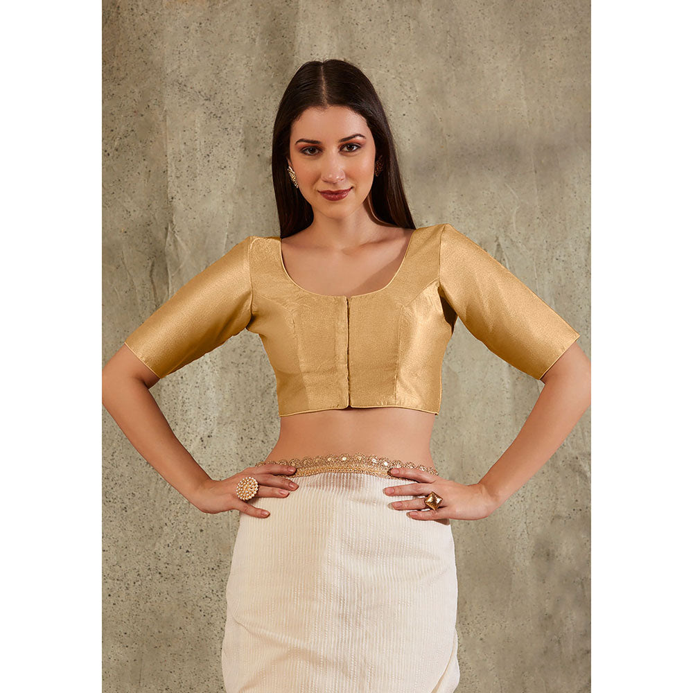 SALWAR STUDIO Gold Solid Blouse