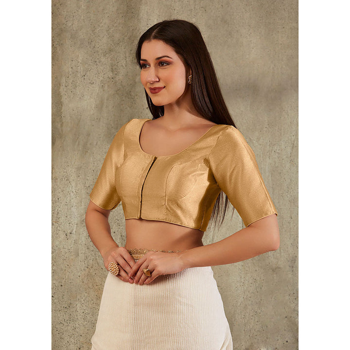 SALWAR STUDIO Gold Solid Blouse