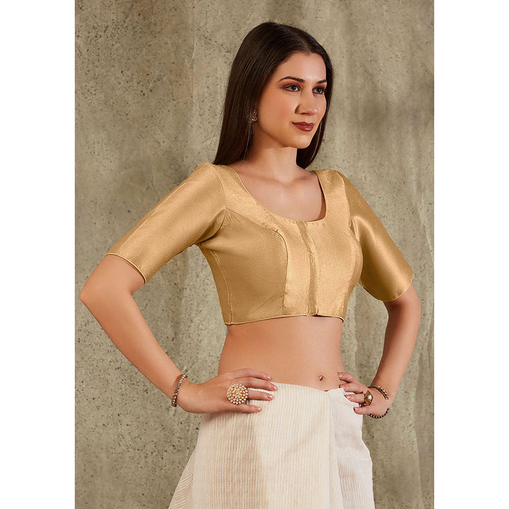 SALWAR STUDIO Gold Solid Blouse