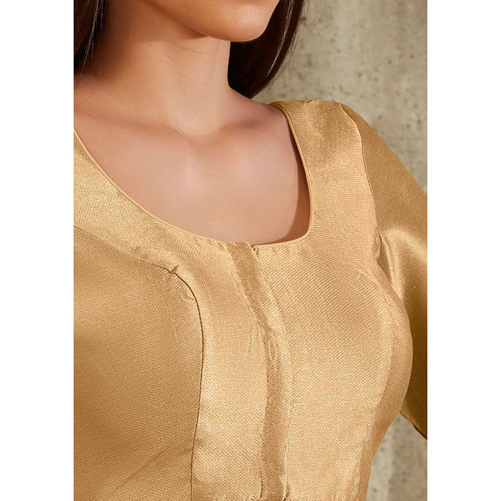 SALWAR STUDIO Gold Solid Blouse