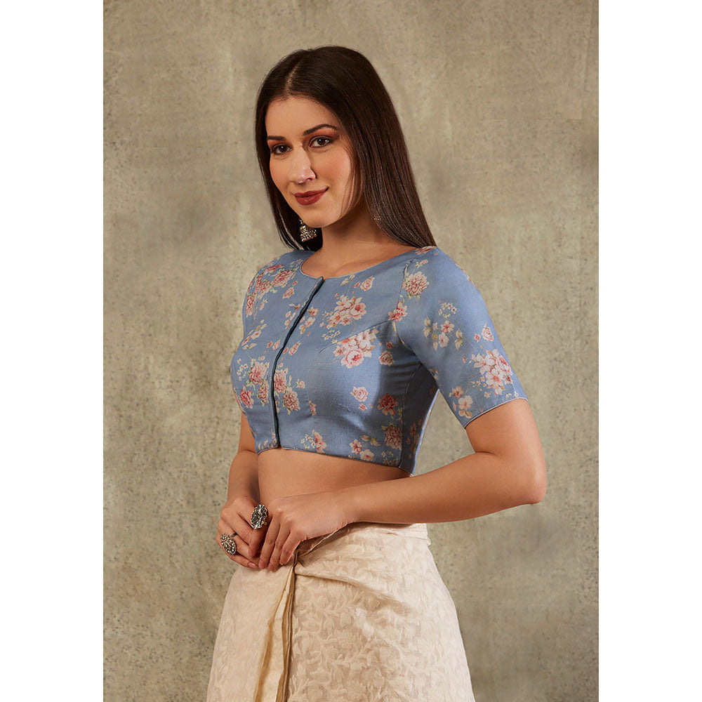 SALWAR STUDIO Blue Floral Design Blouse