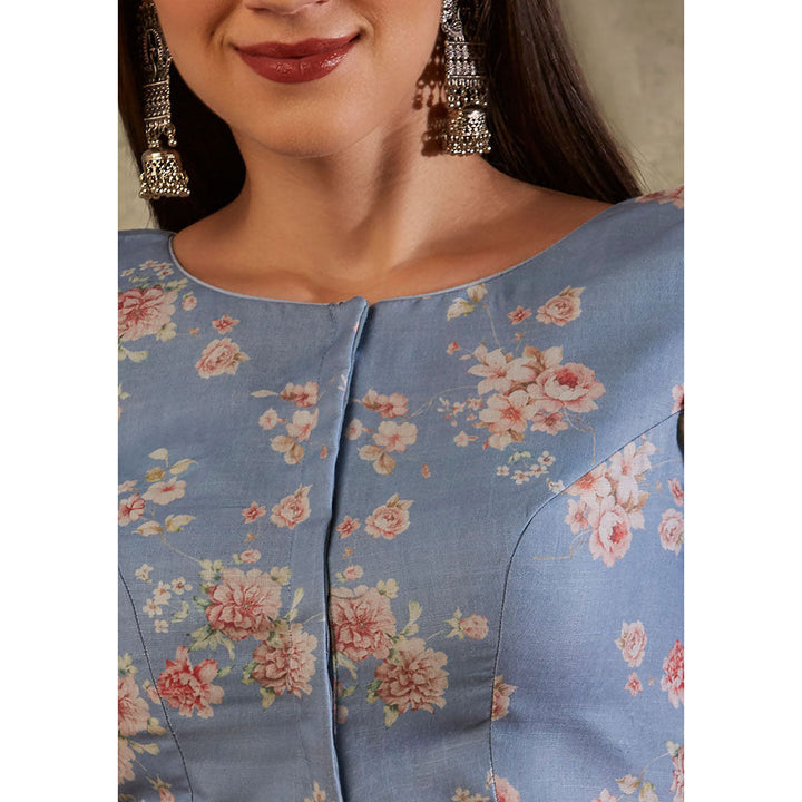 SALWAR STUDIO Blue Floral Design Blouse