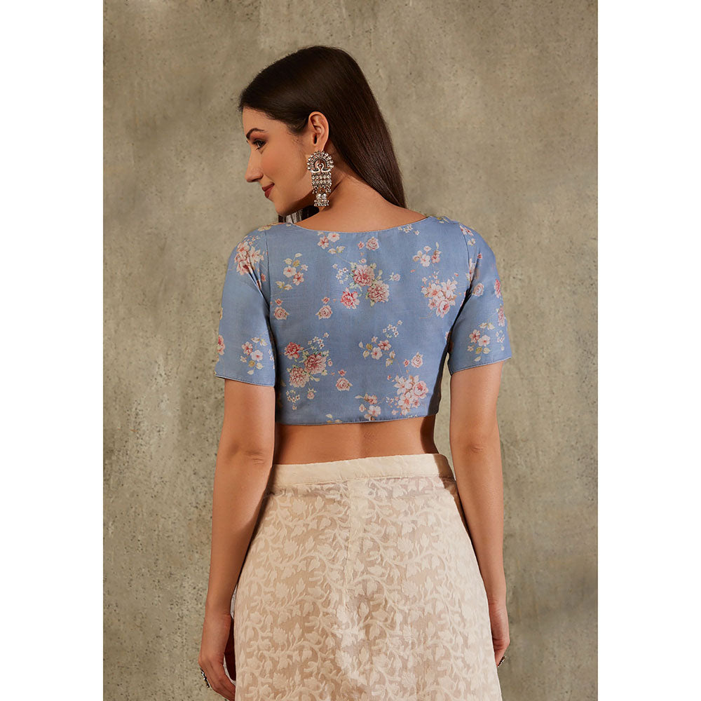 SALWAR STUDIO Blue Floral Design Blouse